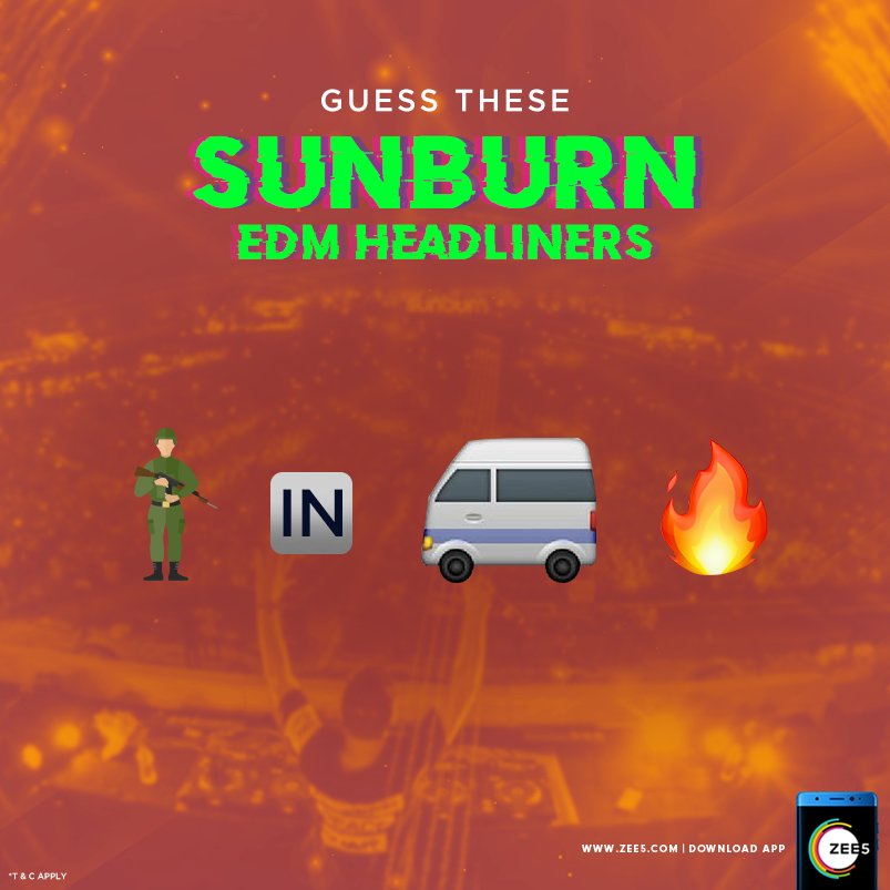 Zee5_Official's tweet photo. This Dutch producer headlining #SunburnFestival 2018 is known to put everyone in a trance. 
Guess his name to win free passes to the event. Don’t forget to tag @ZEE5India &amp; @SunburnFestival and use #SunburnWithZEE5 
Read the T&amp;Cs here: https://t.co/oKWoBzzLwo … … https://t.co/ARbexYl0Xr