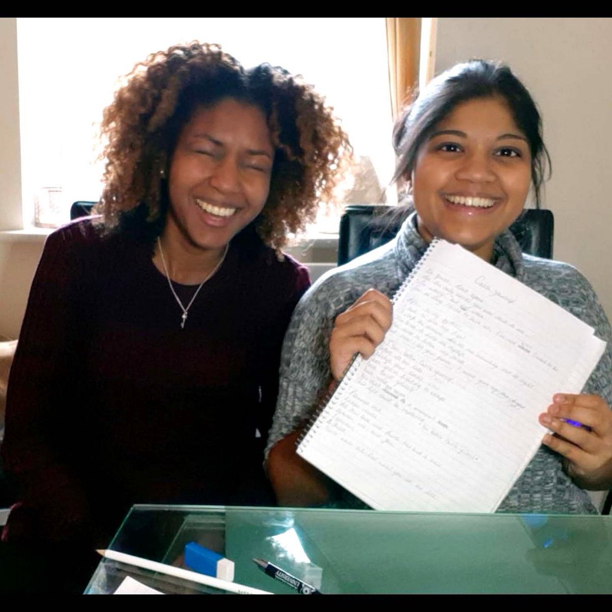 ManishaMusicInc's tweet photo. When we finished our first song...felt like a graduation fr 😂😂 #Manisha #Singer #Songwriting #CatchYourself #CY @natashatlnorman https://t.co/sWBV5OI90W