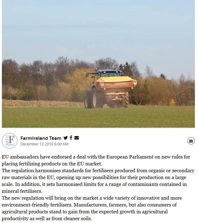 EU moves towards more environment-friendly fertilisers via @farm_ireland 
independent.ie/business/farmi… #SoilScience #agriculture #Farming <a href="/NFFNUK/">Nature Friendly Farming Network</a> <a href="/EUAgri/">EU Agriculture🌱</a> <a href="/DefraSoils/">Defra Soils & Peat</a> <a href="/SoilsAlliance/">Sustainable Soils Alliance 🌱</a>