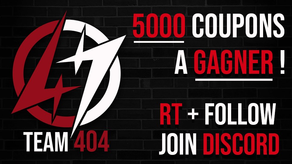 Team404officiel's tweet photo. Aujourd'hui 404 vous régale 🎁
5000 Coupons pour 3 gagnants sur Arena Of Valor 
👇
Un skin à 999
Un skin à 1599
Un skin à 2499

Pour cela c'est très simple

Il vous suffit de RT + follow  @Team404_Not_Fnd 
Et de rejoindre notre discord  https://t.co/c2lYMJdNmh

Jusqu'au 16/12/18 https://t.co/Gq9eCAfH0h