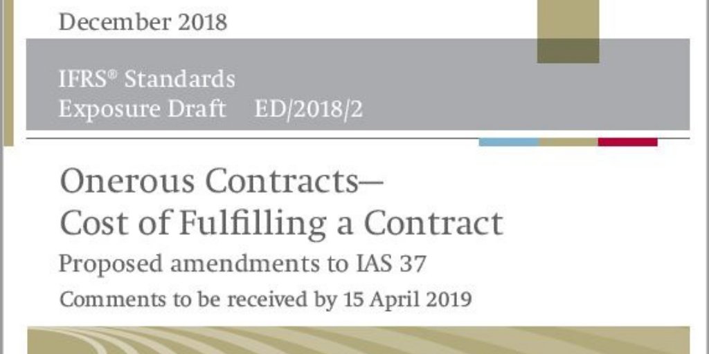 The #IASB has proposed clarifications to #IAS37 to specify which costs a company should include when assessing whether a contract will be loss-making. Have your say on the proposals by 15 April 2019. ifrs.org/news-and-event…