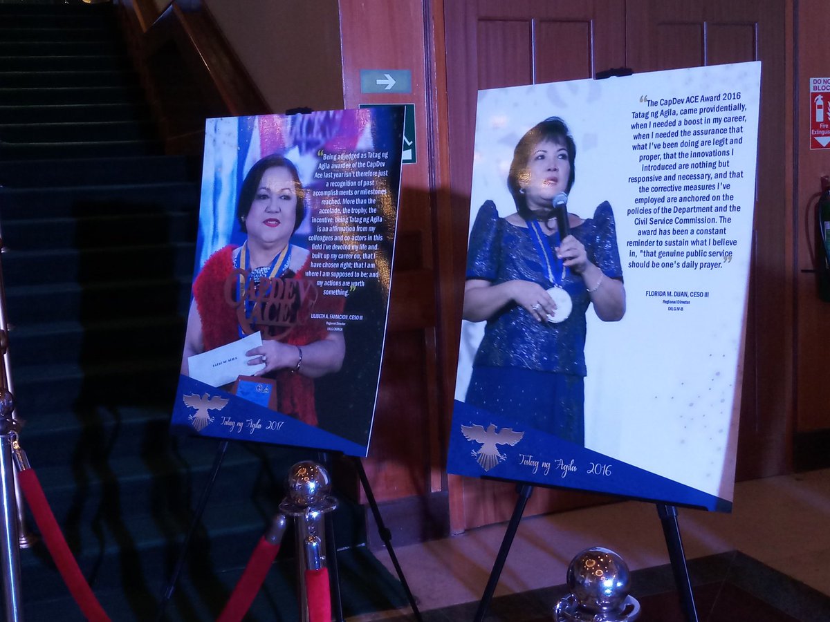 DILGLGA's tweet photo. On display are photos of past winners of the CapDev ACE. Tune in to find out the winners this year! #CapDevACE2018 https://t.co/X2448A8GrV