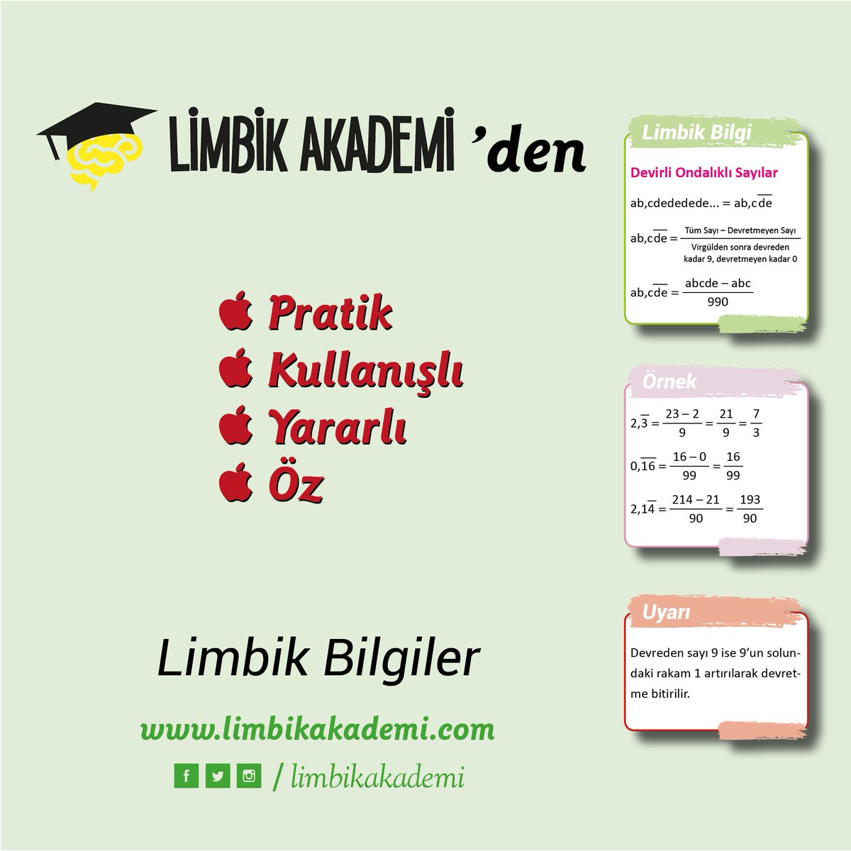 Limbik bilgilerle öğrendiklerinizi kalıcı hale getirebilirsiniz.
#yks #tyt #ayt #limbikakademi #limbikbilgiler #tytmatematik #2019tyt