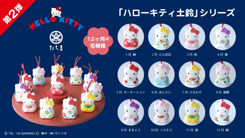 京都の老舗「たち吉」とのコラボ第2弾「ハローキティ 土鈴」シリーズが