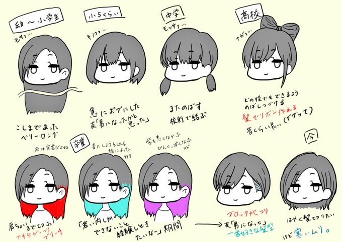 髪染めのtwitterイラスト検索結果 古い順