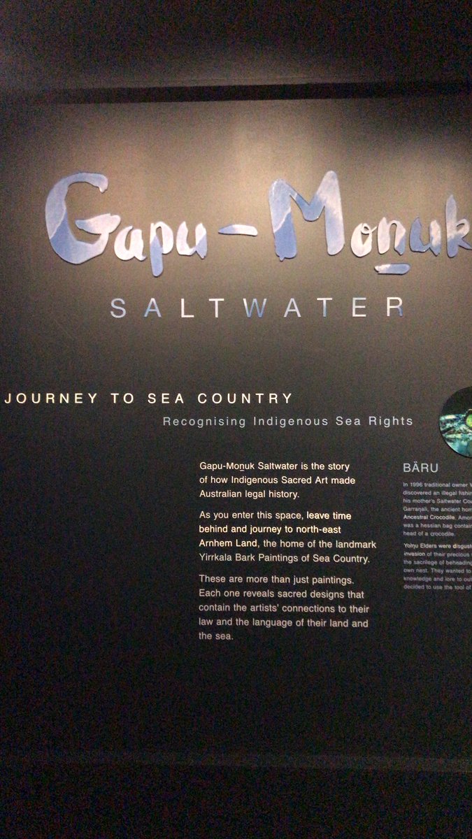 Deeks101's tweet photo. Incredible and important exhibition @seamuseum_ until 28 Feb 2019 #yolgnu #gapumonuk #indigenoussearights https://t.co/n3inFS0y0W