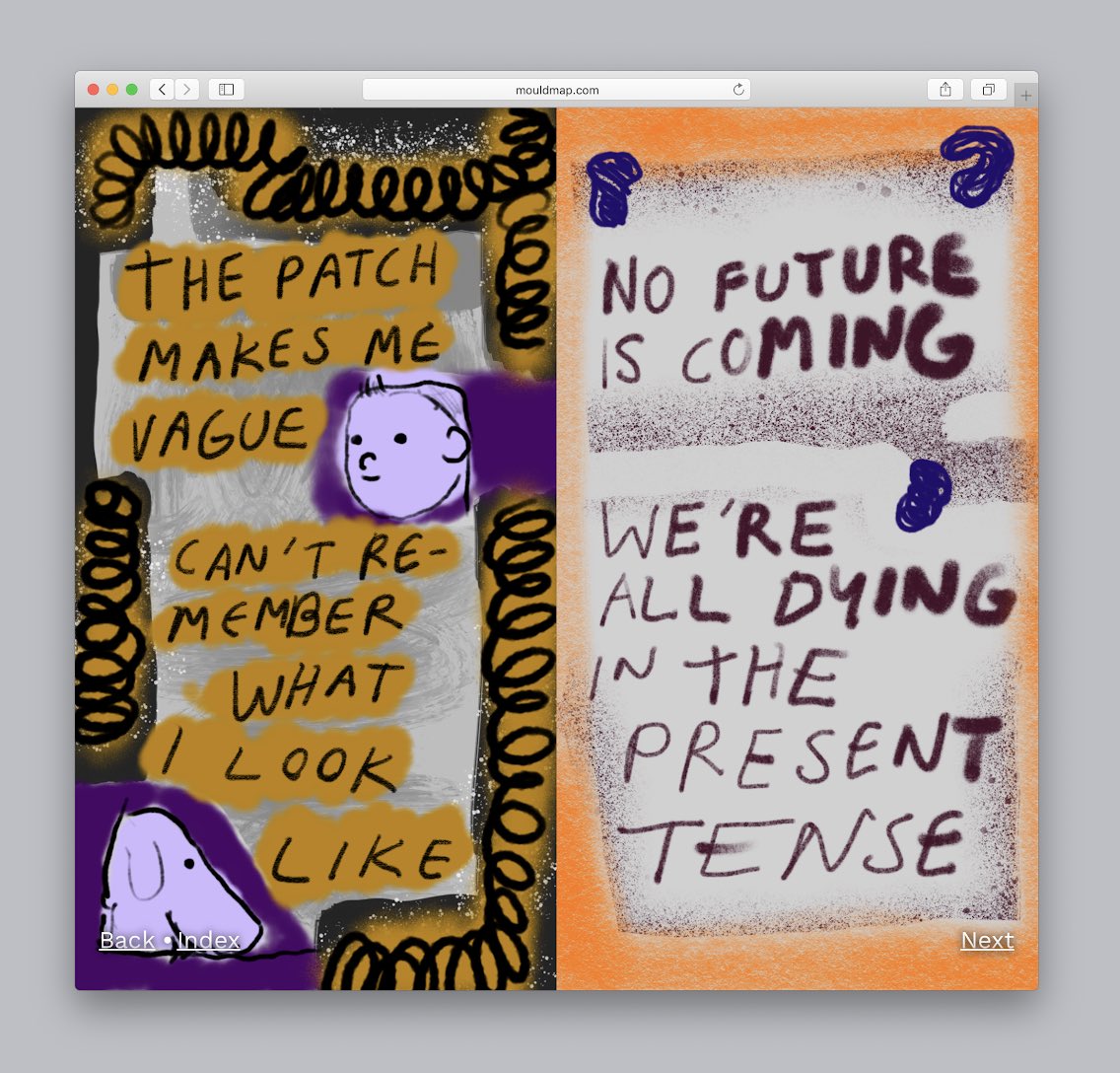 Landfill_MM's tweet photo. New 2 part story up at https://t.co/cXj7eNxSXE - The Patch by Jaakko Pallasvuo, an epic 83 panel piece touching on telepresence, hauntology and the tiresome possibilities of the infinite canvas #mouldmap #jaakkopallasvuo #comics #webcomics #infinite #canvas https://t.co/VAqQLM8C3z