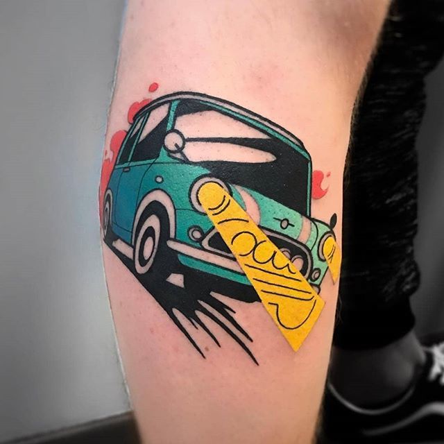 Hình xăm Tattoo mini cooper hoàn hảo cho fan