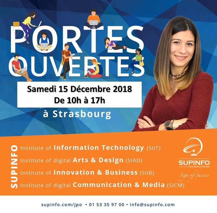 SUPINFO_Stras's tweet photo. Donnez du sens à votre avenir ➡️@SUPINFO_Stras @SUPINFO #numerique #informatique #innovation #SUPINFO Journée PORTES OUVERTES ce samedi ! @alsacejpo https://t.co/HQ3pKYcg5I