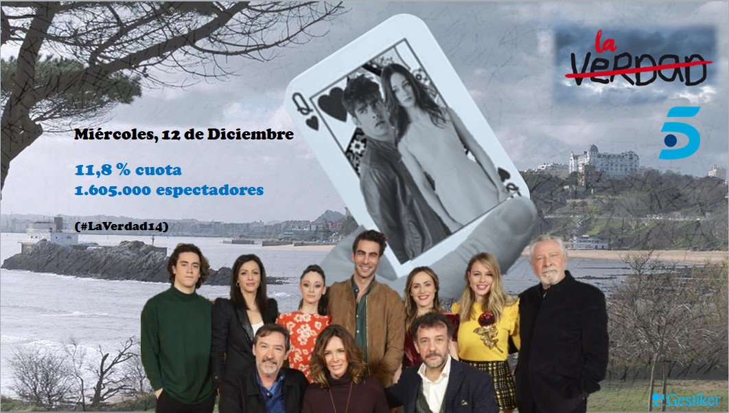 #Audiencias
12Dic. #LaVerdad14 juega bien sus cartas y esta semana logra cotizar al alza 📈 Gran trabajo <a href="/planoaplano/">Plano a Plano</a> <a href="/lydiabosch_/">LYDIA BOSCH</a> <a href="/jonkortajarena/">J O N K O R T A J A R E N A</a> <a href="/Elena_RiveraV/">Elena Rivera</a> <a href="/JLGARCIA_PEREZ/">José L. García-Pérez 🇪🇸</a> #GinésGarciaMillán <a href="/Irene_montala_/">Irene Montalà</a> @4na4lvarez entre otr@s  🙌🏻🙌🏻