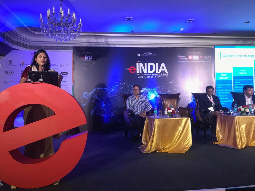eINDIASummit's tweet photo. Under  our ‘Degree online Srvices, Telengana (#DOST) i,e,  a digital transformation of admission process, annually more than  2.5 lakhs students are  admitted into more than 1100 colleges : #ArpitaKhare, Director,@ @cgg_hyd,at 
 at 13th #eINDIA #DigitalTransformation Summit. https://t.co/RCsneQ9wyU