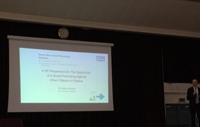 RMc711's tweet photo. Great day at the NW Social Prescribing conf with @grandaddavec. We spoke about collaborating, building relationships and @corganisers to build a community around @Alvanleyfp and @startpointsk6. Putting people & patients at the heart of our communities #NWSocP #communityorganising https://t.co/M46KREr7Zt