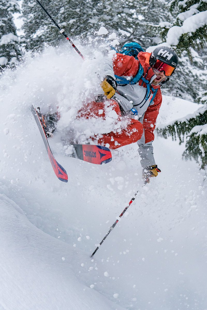 .@maroneym busting through the cold smoke in the Teton backcountry. 📷: @_cammcleod_ @hellyhansen #feelalive #ad