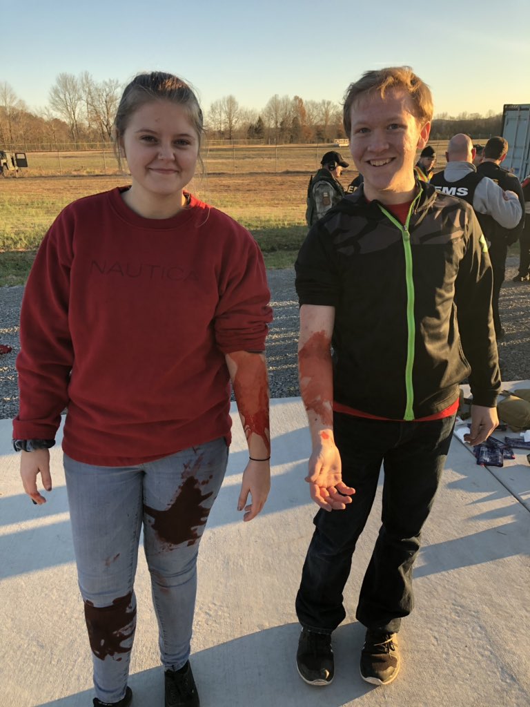HarpethEMS's tweet photo. Last week we got to experience Cheatham County EMS practice their skills in some very intense situations. It gave us a good idea of what an Emergency Medical Responder is like and how to handle different scenarios. #ccsdtn #harpethems #hhs1819 https://t.co/H7GLtngXlm