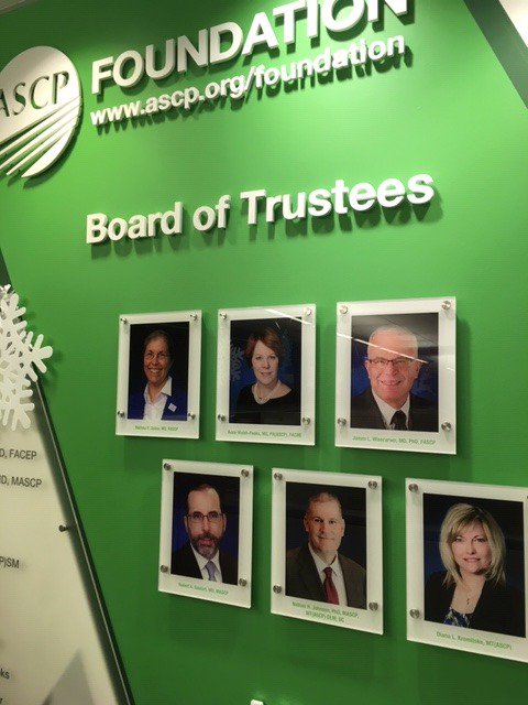 HarryBauerASCP's tweet photo. Just in time for the holiday... all the faces of the ASCP Foundation Board of Trustees have been updated on the ASCP Foundation wall! Great leaders! Follow their example. 'Tis the season of giving! https://t.co/xetLYrEYYp