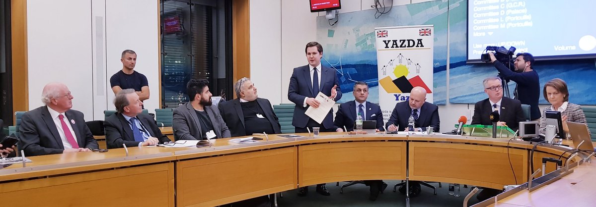 karwanTahir's tweet image. Honoured to address an event in the @HouseofCommons to launch new #APPG for #Yazidis celebrate #RojieEzi, &amp;amp; praise #NobelPeacePrize2018 Laureate #NadiaMurad. 

In good company with @BrendanOHaraSNP, Minister @RobertJenrick, Mr. Karim Khan QC of #UNITAD, @TRF CEO &amp;amp; @YazdaOrg