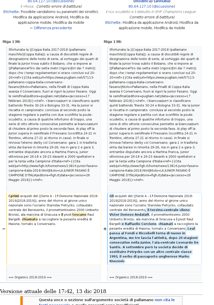 ItaGovEdits's tweet photo. #Camera dei Deputati edita Anonimamente #Wikipedia 'Pallamano Junior Fasano' https://t.co/S3GRpej1UI https://t.co/6dP4pY9OTQ