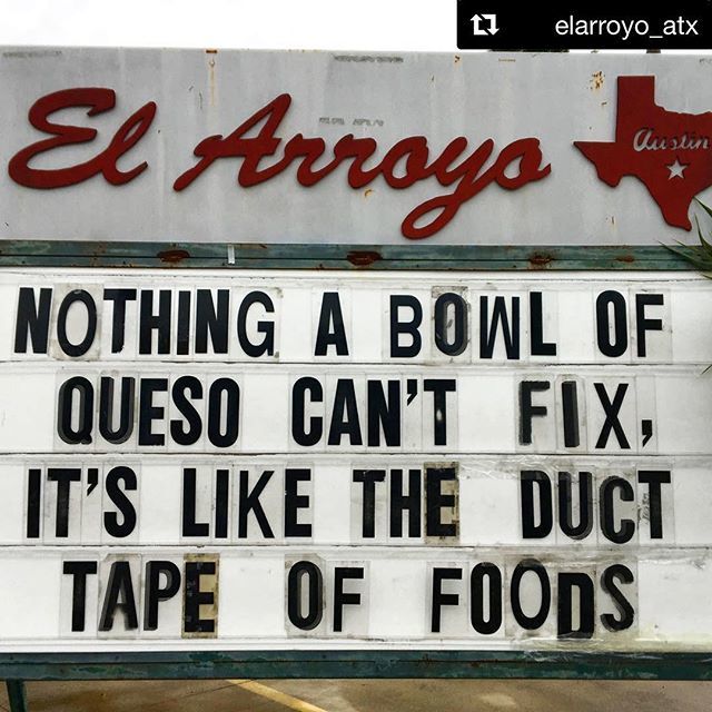 Randy’s comfort food. 
#Repost <a href="/elarroyo_atx/">El Arroyo</a> 
____
Relatable. #elarroyoatx #elarroyosign
____
#lightningwines #imetrandy #texaforniastyle ift.tt/2Ber1sc
