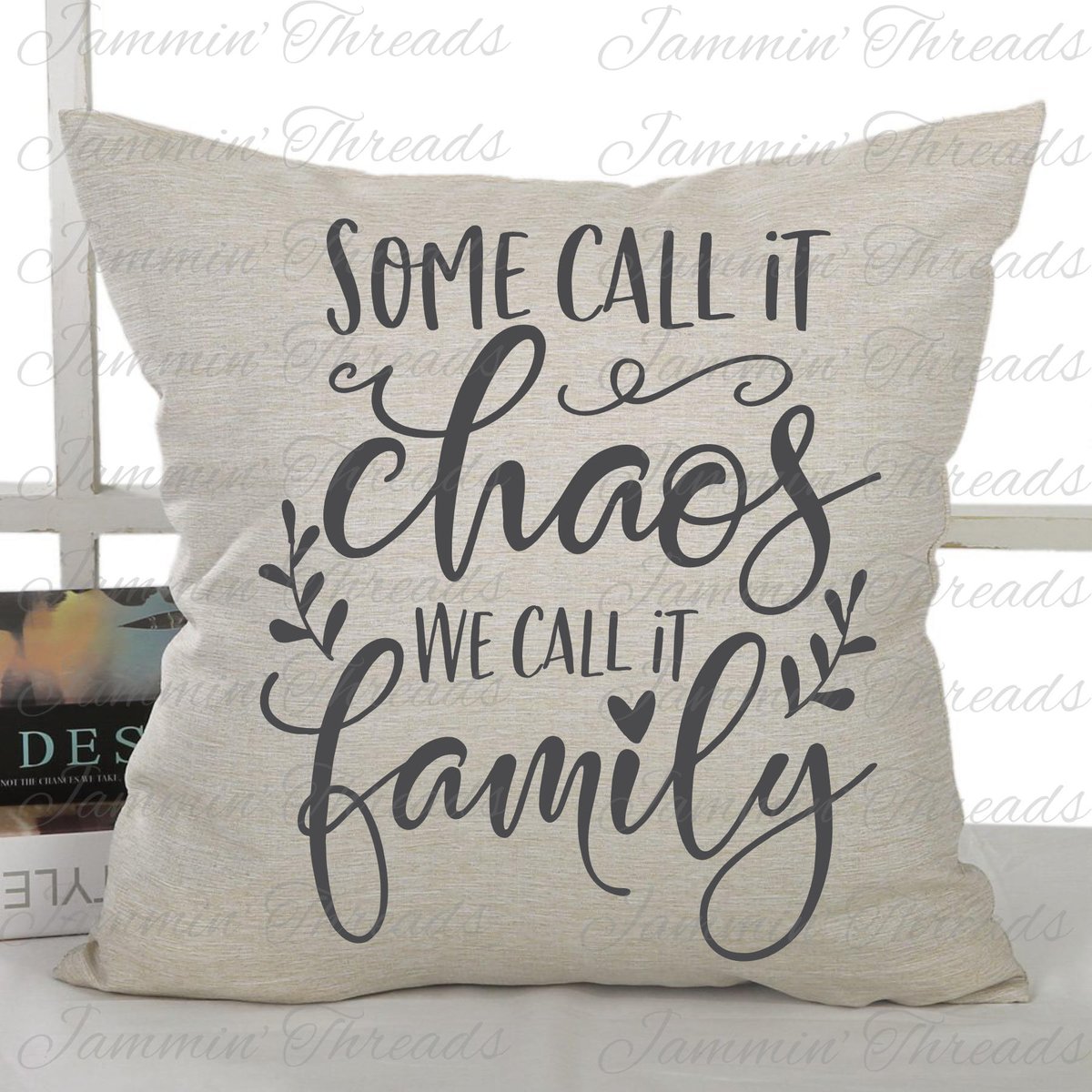 Really love this, from the Etsy shop JamminThread. etsy.me/2EltmF4 #etsy #housewares #pillow #throwpillow #familypillow #cutethrowpillow #funthrowpillow #familychaos #somecallitchaos #wecallitfamily