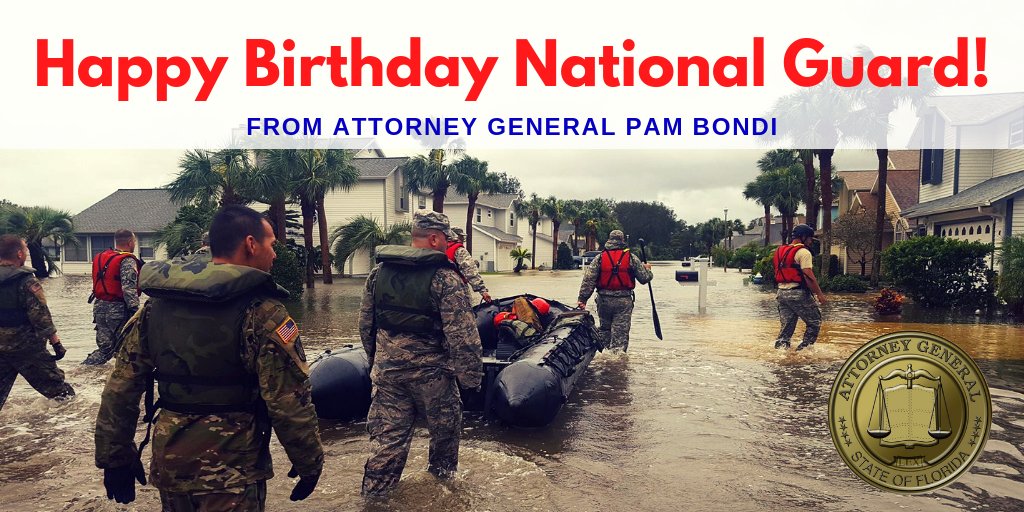 Happy 382nd birthday to the @USNationalGuard. Thank you for protecting our nation when disaster strikes in our communities and around the world. Special thanks to the @FLGuard for your amazing work keeping our state safe.