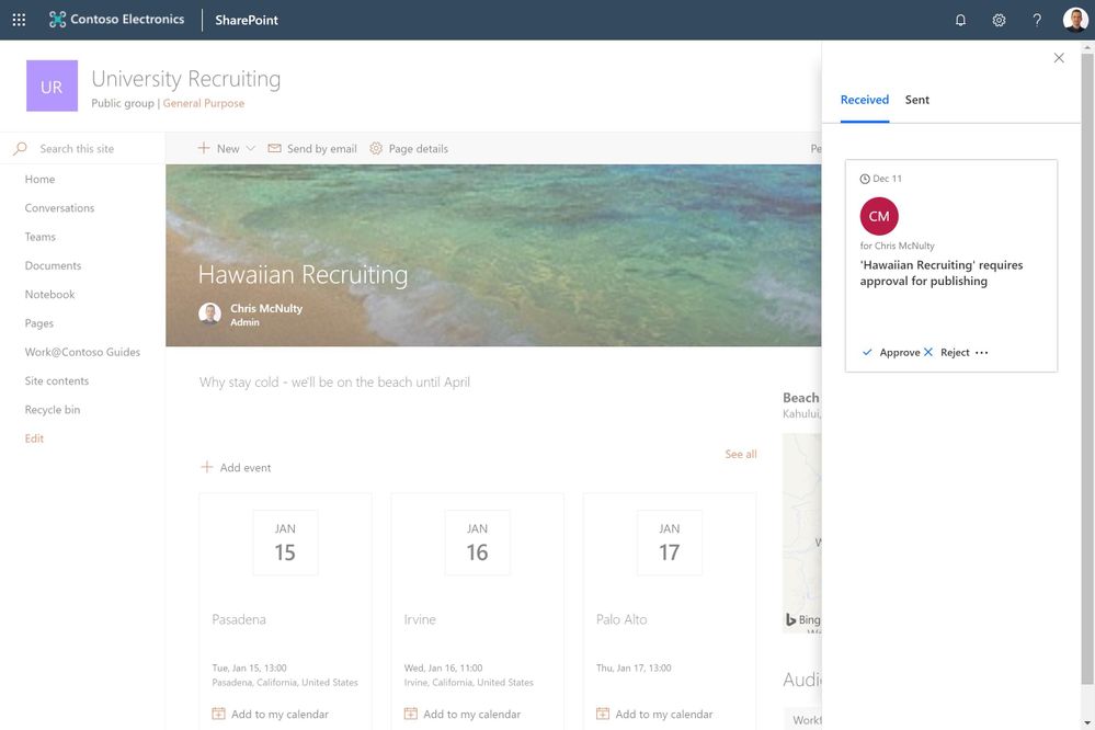 We are happy to announce the release of #SharePoint page management and approvals, as we disclosed at #MSIgnite 2018. techcommunity.microsoft.com/t5/Microsoft-S…