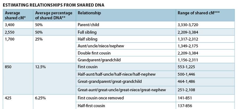 Dna Chart For Half Siblings