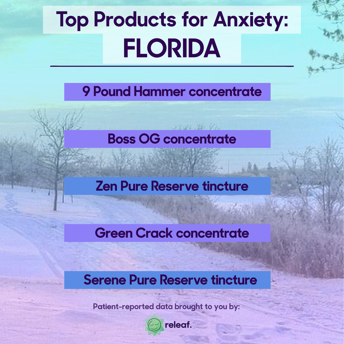 releafapp's tweet image. Although #anxiety disorder effects millions of people, it is treatable and the majority of those suffering can find relief. To assist in this process, here&apos;s what our #ReleafApp community reported as the best #medical #cannabis products in #Florida for anxiety relief. #seekreleaf