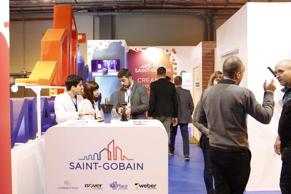 Construtec_'s tweet photo. Recordamos el paso de @SaintGobainES por la feria #Construtec18. Gracias por estar presente un año más bajo el paraguas de @epowerbuilding ¡Nos vemos en 2020! ⚙ https://t.co/XMLxaU2ezH