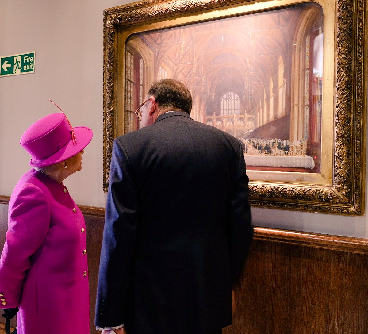 The Royal Family On Twitter Upstairs The Queen Views A Painting Of Queen Victoria Her Majesty S Great Great Grandmother Opening The Great Hall In 1845 And A Portrait Of Her Majesty S Sister Princess
