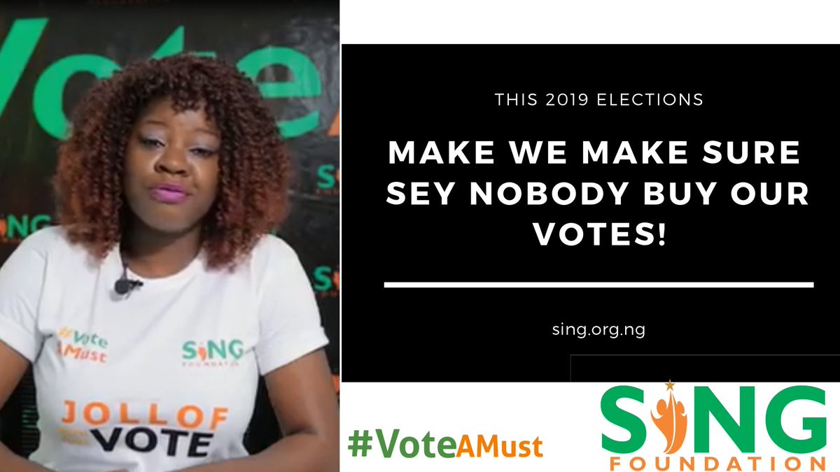 VoteAMust_'s tweet photo. Elections no be market place.
Say no to buying and selling of votes.
#VoteAMust
#SingToDoMore https://t.co/yKG6yPTTDL