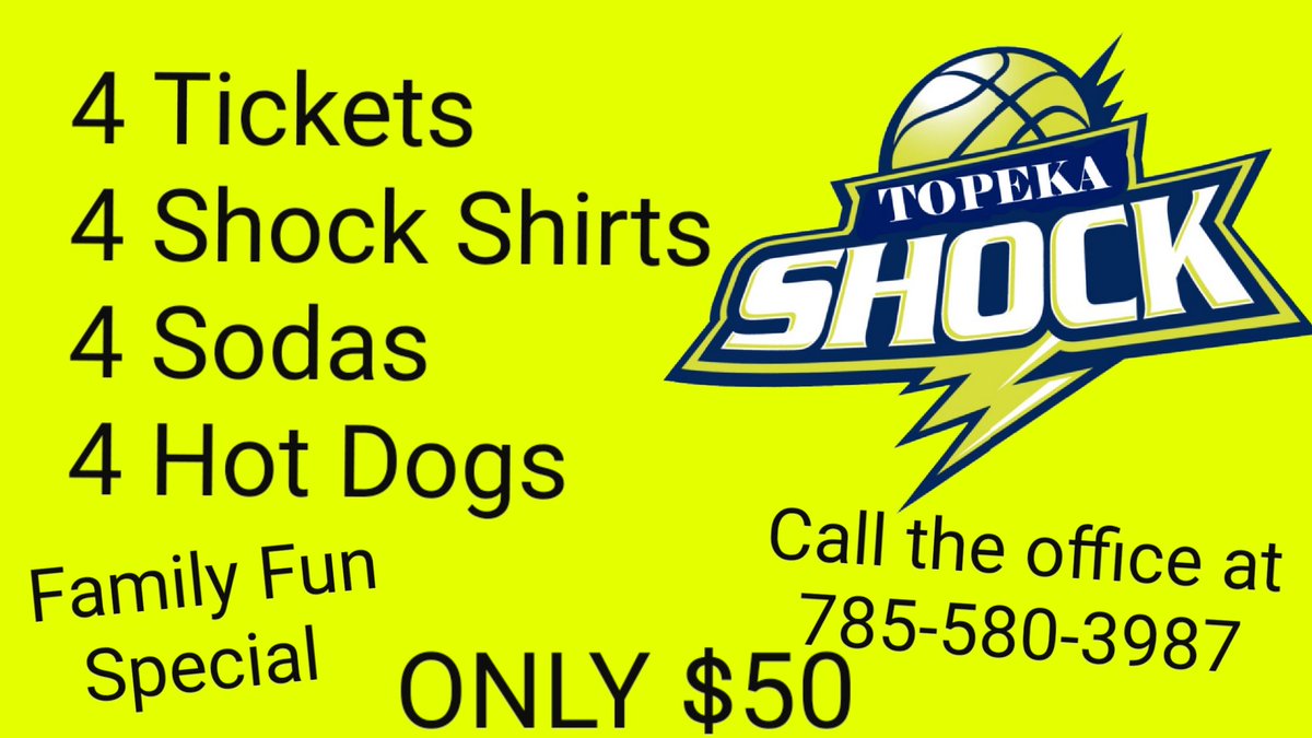 topekashock's tweet photo. Family Fun Pack only $50 to come and see the Shock to play https://t.co/XmPLcTYBhF
