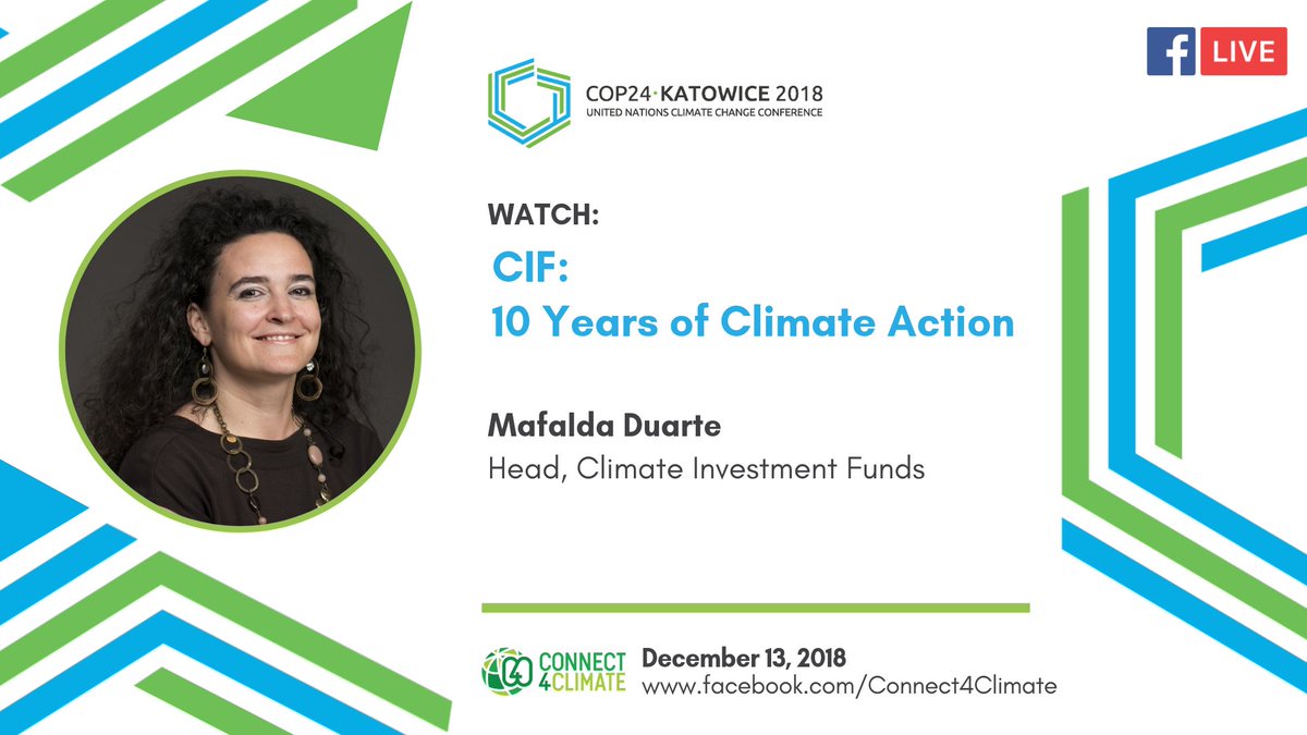 WBG_ClimateEnv's tweet photo. LIVE NOW: @CIF_Action head Mafalda Duarte draws from CIFโs ten years of #climateaction to reveal what works in #climatefinance and offers a sneak peek of its upcoming anniversary event in #Morocco: https://t.co/O9PEuzWwkq #CIF10 #MDBTalks https://t.co/dvKTHNClW1