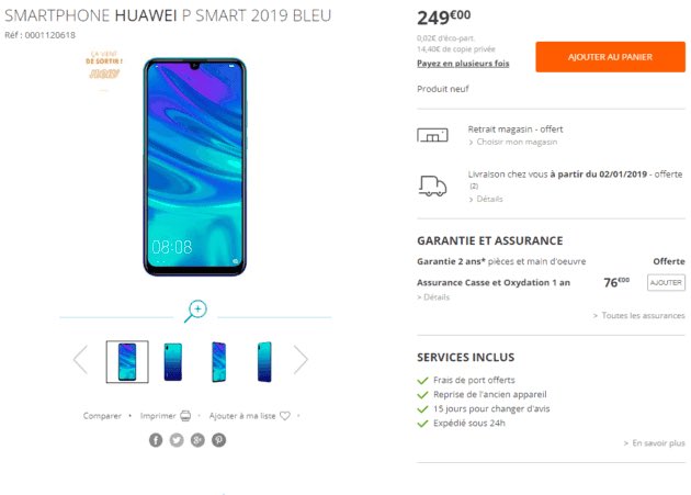 #Huawei P Smart 2019 : Boulanger dévoile par erreur son prix en France et sa fiche technique complète frandroid.com/marques/huawei…