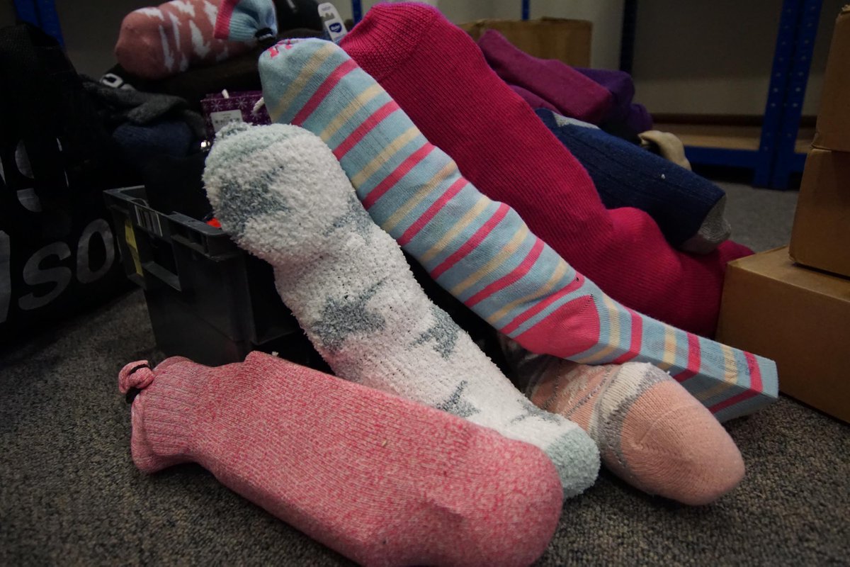 Socks filled with essentials were donated by Senior School pupils to help spread some Christmas cheer amongst the homeless in #Norwich this season and support the 'fill a sock' campaign being run by the charity <a href="/kcpeoplespicnic/">The Peoples Picnic</a> #homeless #charity