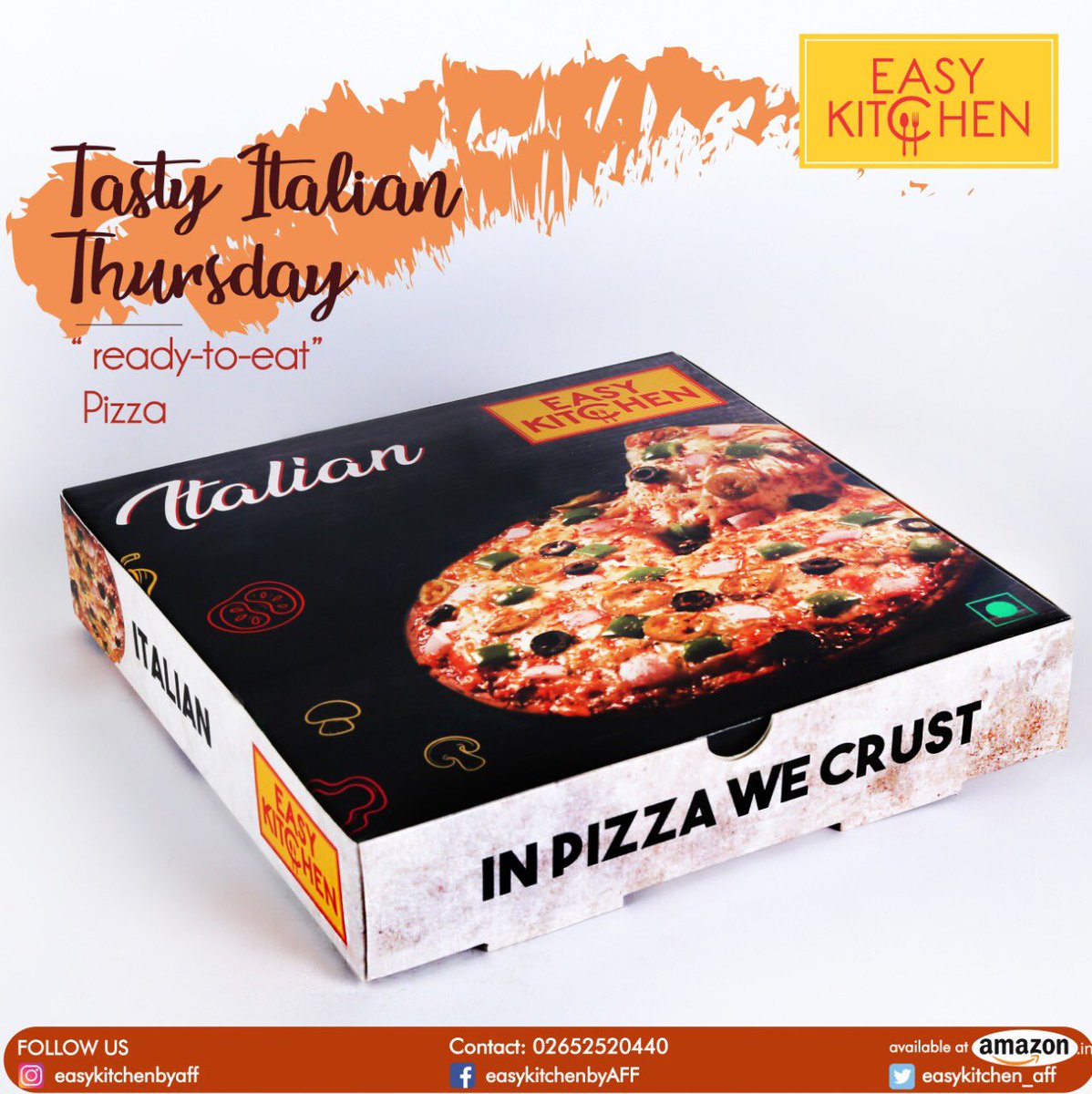 easykitchen_aff's tweet photo. #Tasty #italian #ThursDay 
Ready to eat Pizza.
Available in #Vadodara at @TheShoppeBaroda 
————————————————
Call : 02652520440
Website : https://t.co/FVhvwWH5OE
#easykitchen #easykitchenbyAFF #boiledfood #healthyfood #diet. #healthyeating #ThursdayMotivation #ItsTheLoveShot https://t.co/9OIMhB2r1K