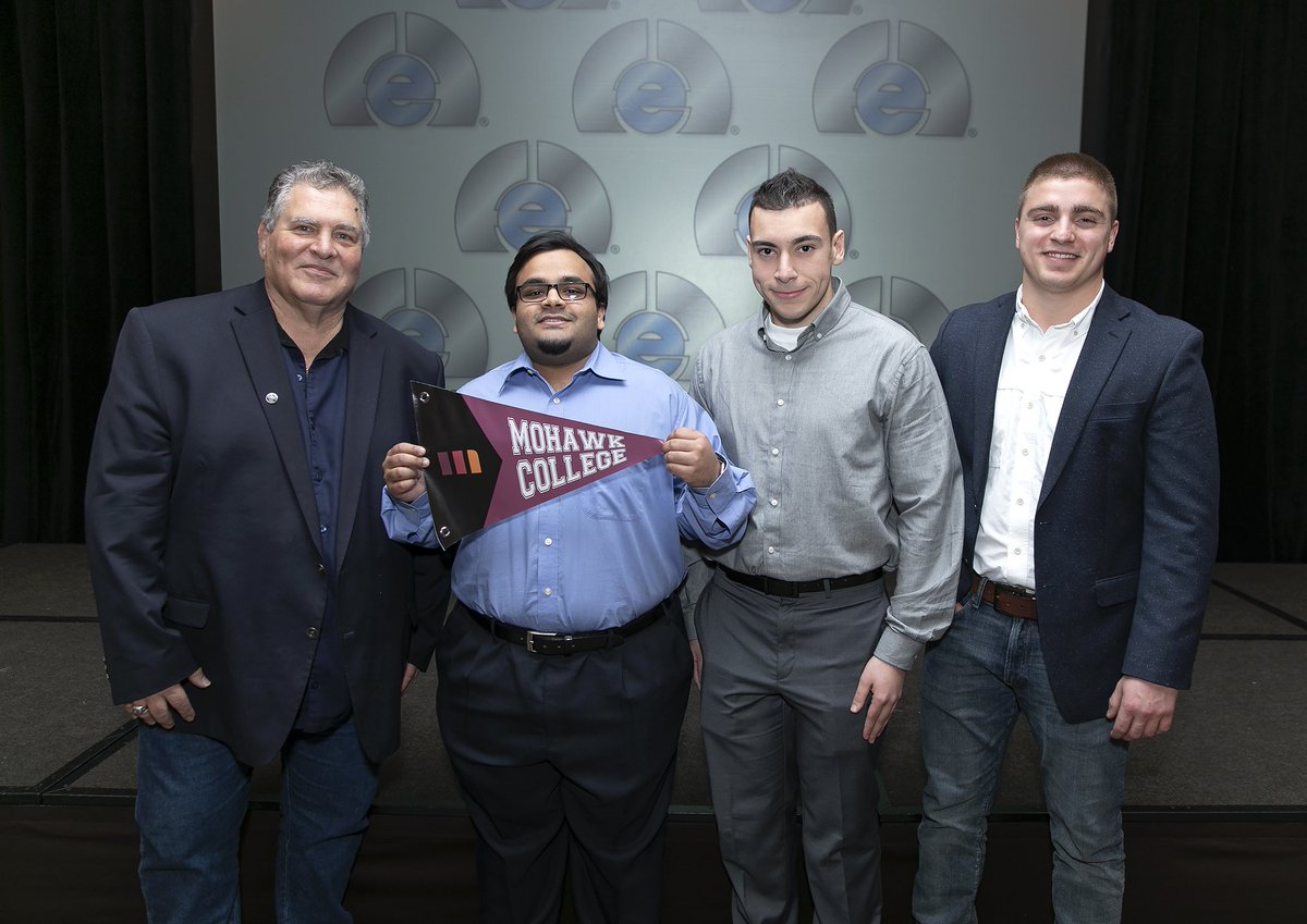 Mohawkengtech's tweet image. Dr. Louie D’Orazio and 3 Mohawk College Mechanical Engineering Technology students traveled to Chicago to attend the Foundry Education Foundation annual gala.  Richard Clark won a scholarship award at the event.