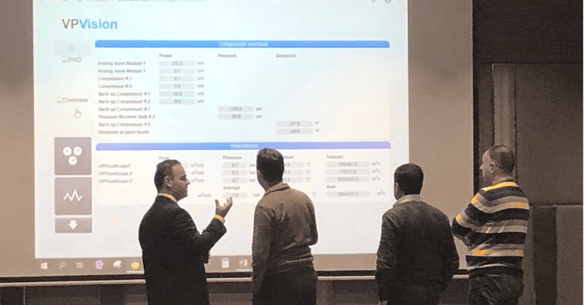 vpinstruments's tweet photo. Showing VPVision during our compressed air seminar in Turkey. Our commercial director Patrick Boers together with our distributor Yigittaslar presenting ins and outs about #compressedairsavings and #flowmeasurements. https://t.co/jGBK84pKSy
