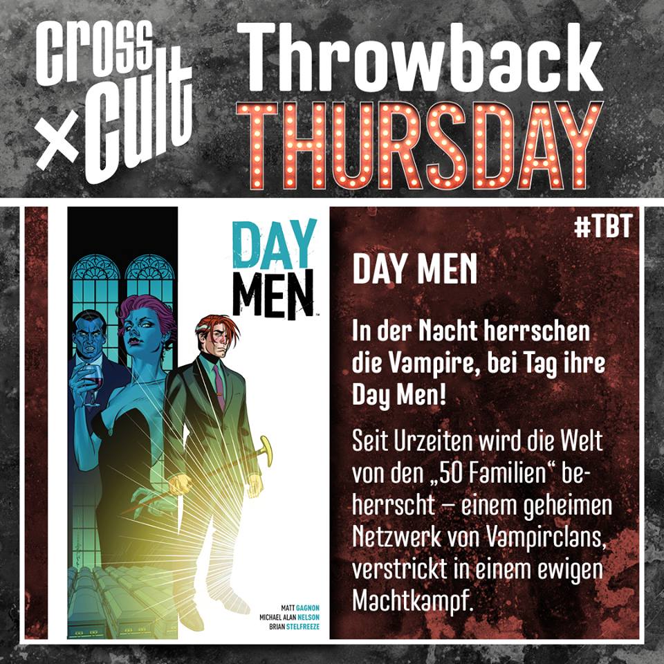 CrossCult's tweet photo. THROWBACK THURSDAY! Heute: DAY MEN! Seit Urzeiten wird die Welt von einem geheimen Netzwerk von Vampirclans beherrscht. Doch wenn die Sonne aufgeht, sind die Blutsauger gezwungen, Menschen als ihre Stellvertreter einzusetzen… Leseprobe: https://t.co/hUcjRo9caR #vampire #daymen https://t.co/HaroMrPZAL