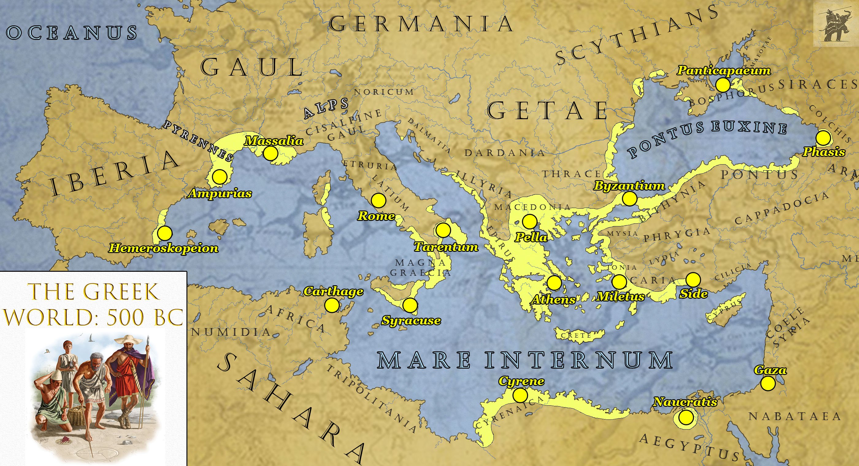 Map Of Greece 500 Bc Tristan Hughes On Twitter: "The Greek World In 500 Bc. It Was A World Which  Stretched From Eastern Spain To Southern Russia Https://T.co/73Qaggison" /  Twitter