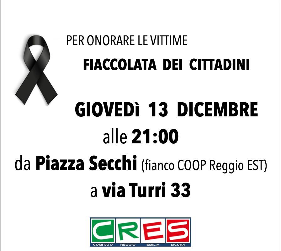 Il dolore e il ricordo non hanno e non devono avere nessuna razza, nessun colore, nessuna cultura o religione. Ricordiamo questa sera alle 21 la fiaccolata da Piazza Secchi a via Turri 33 , per onorare le vittime.