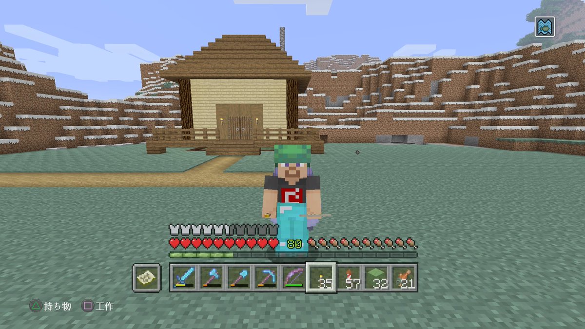 ゆっちゃん マイクラps4 No Twitter 雪原地帯の拠点をつくった 今後どんどん建物は建てるからそこまで立派じゃないものにした マイクラps4