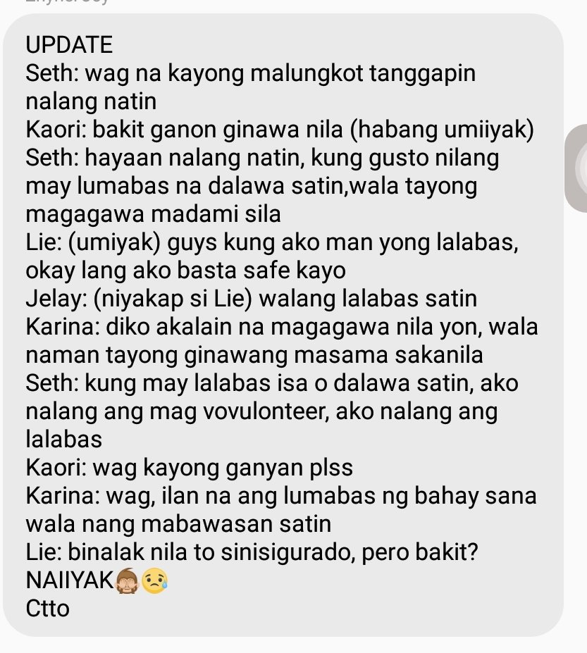 twit_chiqk's tweet photo. This broke my heart. 😢😟😞 I hope the 3 traitors are happy now that they hurt good people. 💔 walang puso lalo na tong si Ali. #PBB8BalikCamp #PBB8BahayVsCamp #pbb https://t.co/wD9s8LKAK7