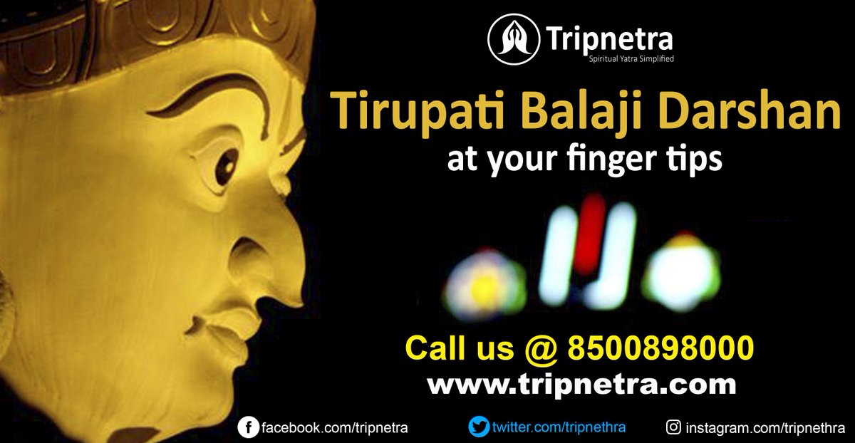 tripnethra's tweet photo. Let's Make It Simple.
All you need to do is  visit: https://t.co/wZUo6Lsb8r

24 x 7 Call &amp; Chat Support 
Call us @ 8500898000
#Balaji #TirupatiDarshanPackage #TirupatiTourPackage #Tripnetra #SeegraDarshan #cabsonline https://t.co/D6JjVcZafX