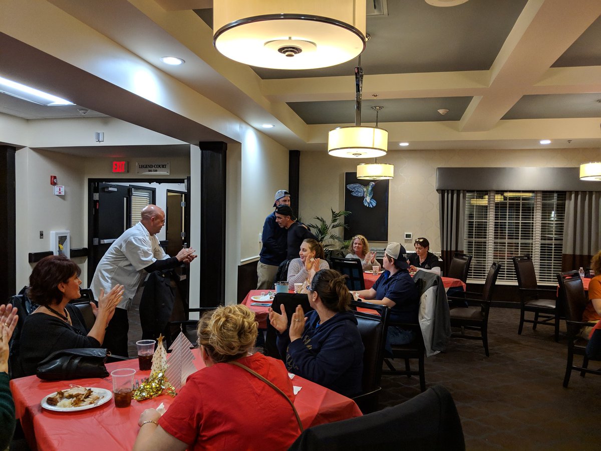 WillowsatFF's tweet photo. We had a great holiday party last night celebrating all our awesome staff members! Delicious dinner, fun games and lots of prizes. Thanks for coming out! #TrilogyDifference #ER3 https://t.co/8ptziPRWh4