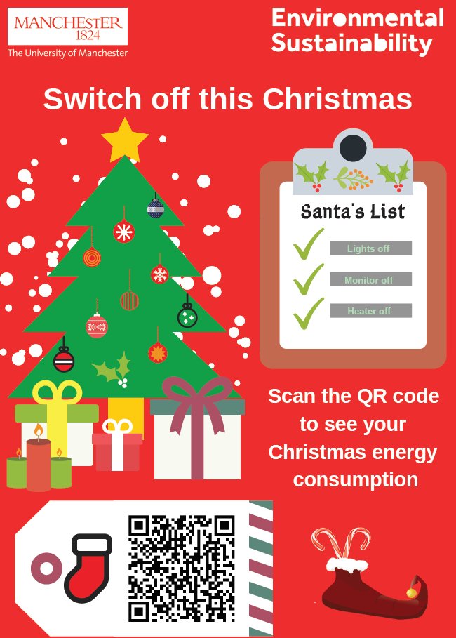 Don't forget to #SwitchOff this Christmas! Save energy for the 11 days of Christmas closure by switching off computers, screens, lights, etc. 🖥️🖨️💡🎄 Any non-essential lab equipment should also be turned off where possible 👩‍🔬👨‍🔬 🎄📴⚡️ @FBMH_UoM @UoMPharmaOpt @UoMSust