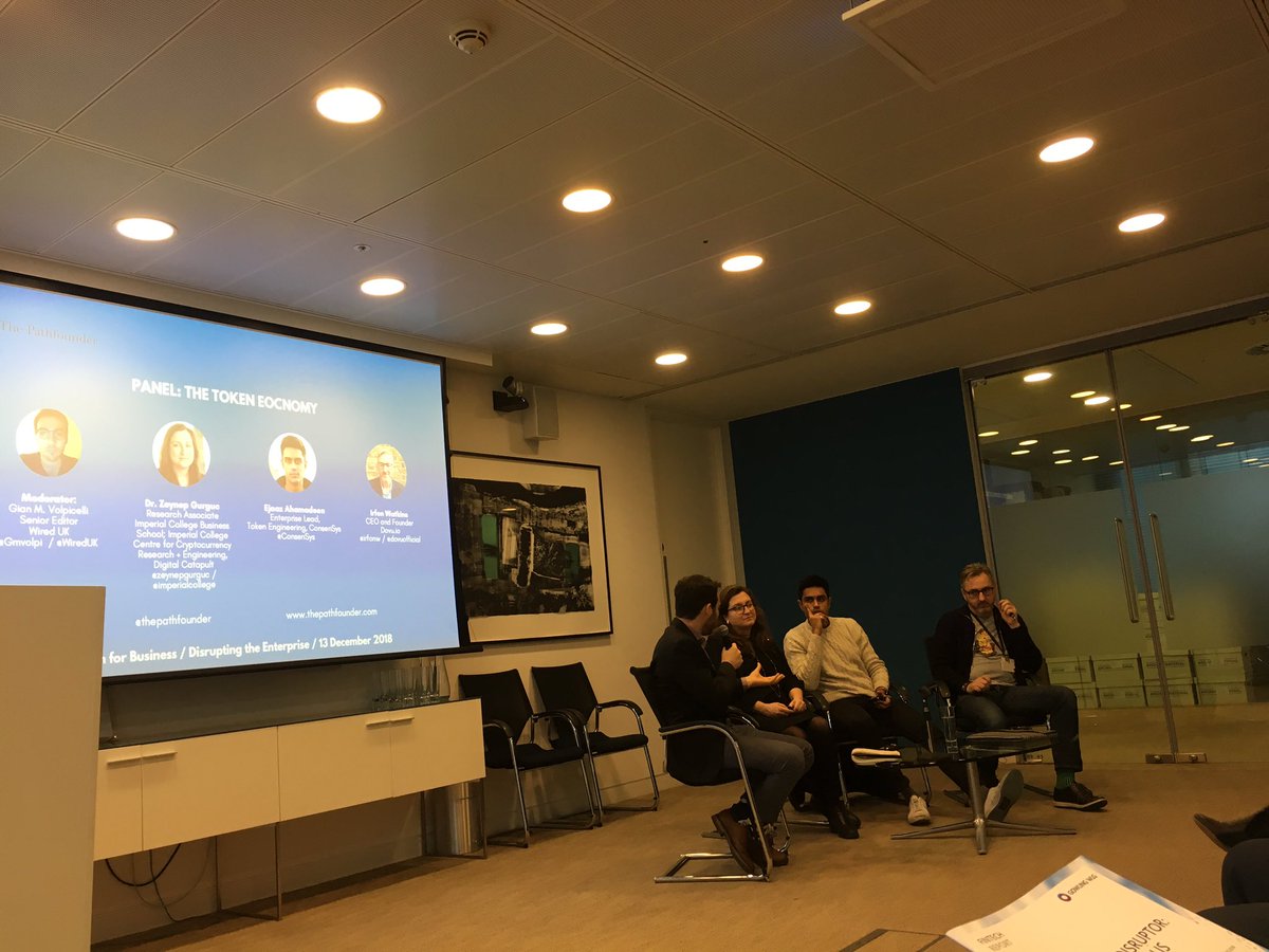 ConsenSysEvents's tweet photo. “This isn’t the end of #tokens, but there are a number of obstacles we need to overcome first namely interoperability between chains, 1st/2nd tier governance and scalability.” Ejaaz Ahamadeen (@ConsenSys Enterprise Lead) at @ThePathfounder's Blockchain for Business event. #EntEth https://t.co/gAplm9XdFR