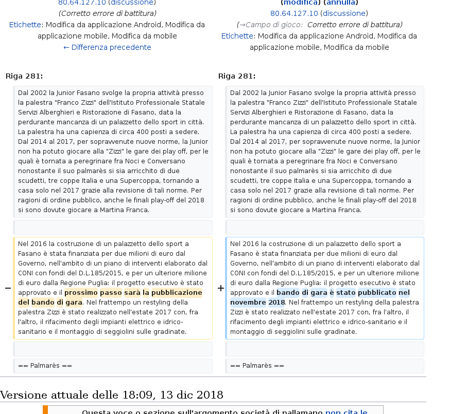 ItaGovEdits's tweet photo. #Camera dei Deputati edita Anonimamente #Wikipedia 'Pallamano Junior Fasano' https://t.co/VkpQiwtvll https://t.co/u1RQuZv2Mi