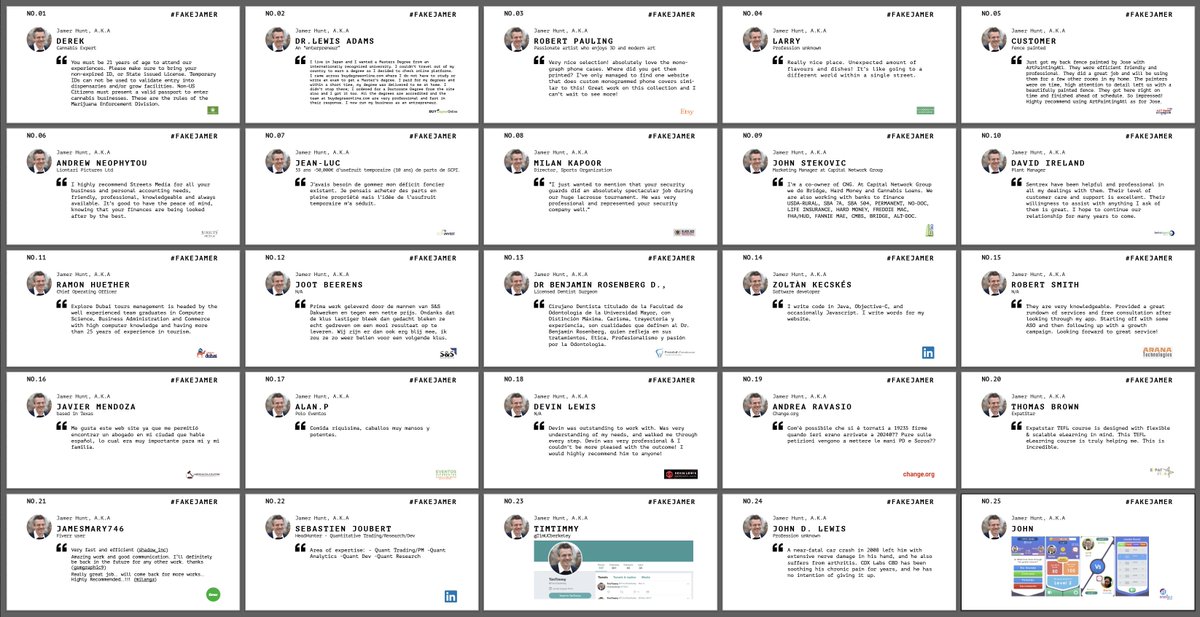 I contain multitudes. The gallery of #fakejamer, so far...