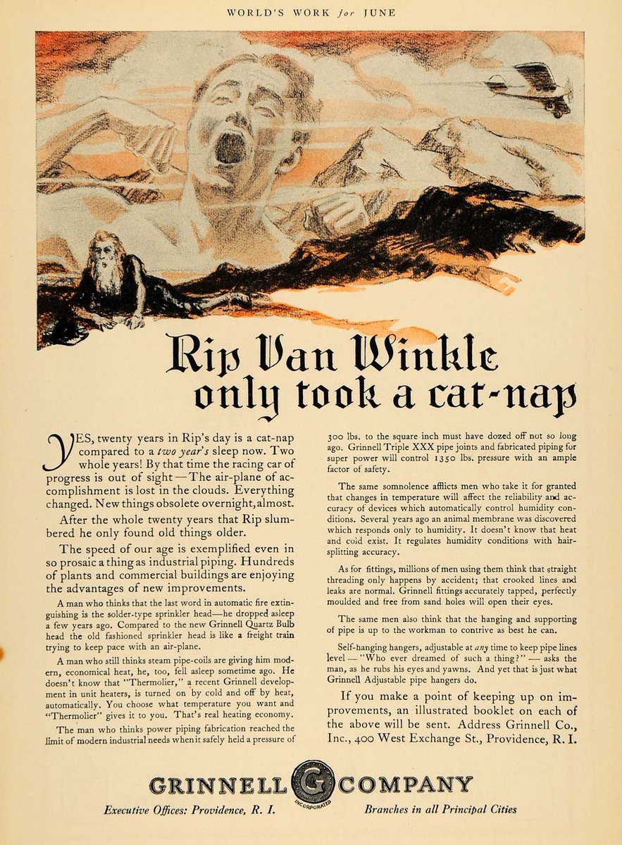 #TBT to this "Rip Van Winkle" advertisement demonstrating the importance of innovation. We've continued to innovate over the past 100 years. Where do you think we'll be in the next 100?