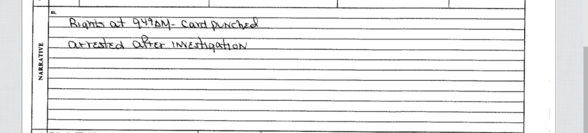 WinterwoodGrace's tweet photo. Update on FOIL requests for #CharlesWilcox @Charles16276405 Troy Police Department has released a one page arrest report,and that is all. This is the "Narrative" on the arrest report. I'm not dazzled. https://t.co/XCvGLoa8mr